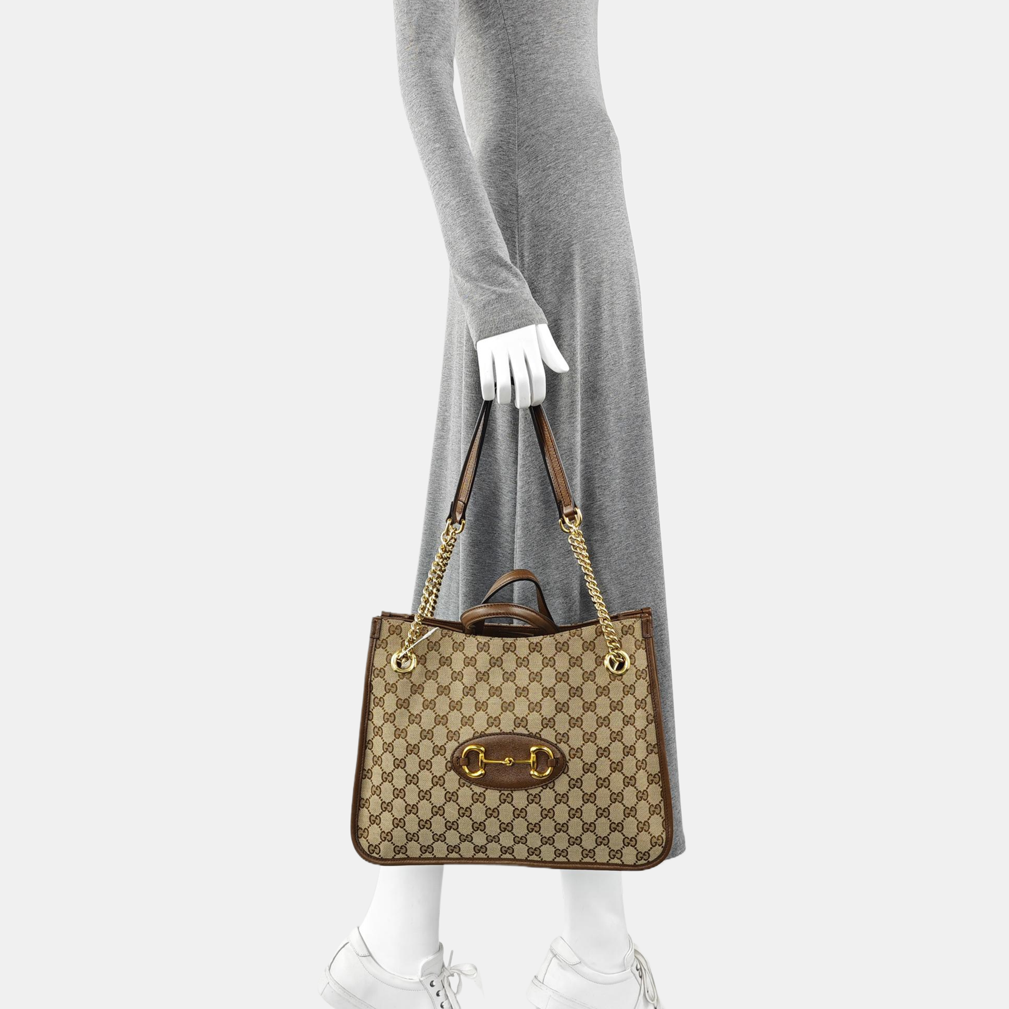 Horsebit 1955 Medium Monogram Canvas Brown
