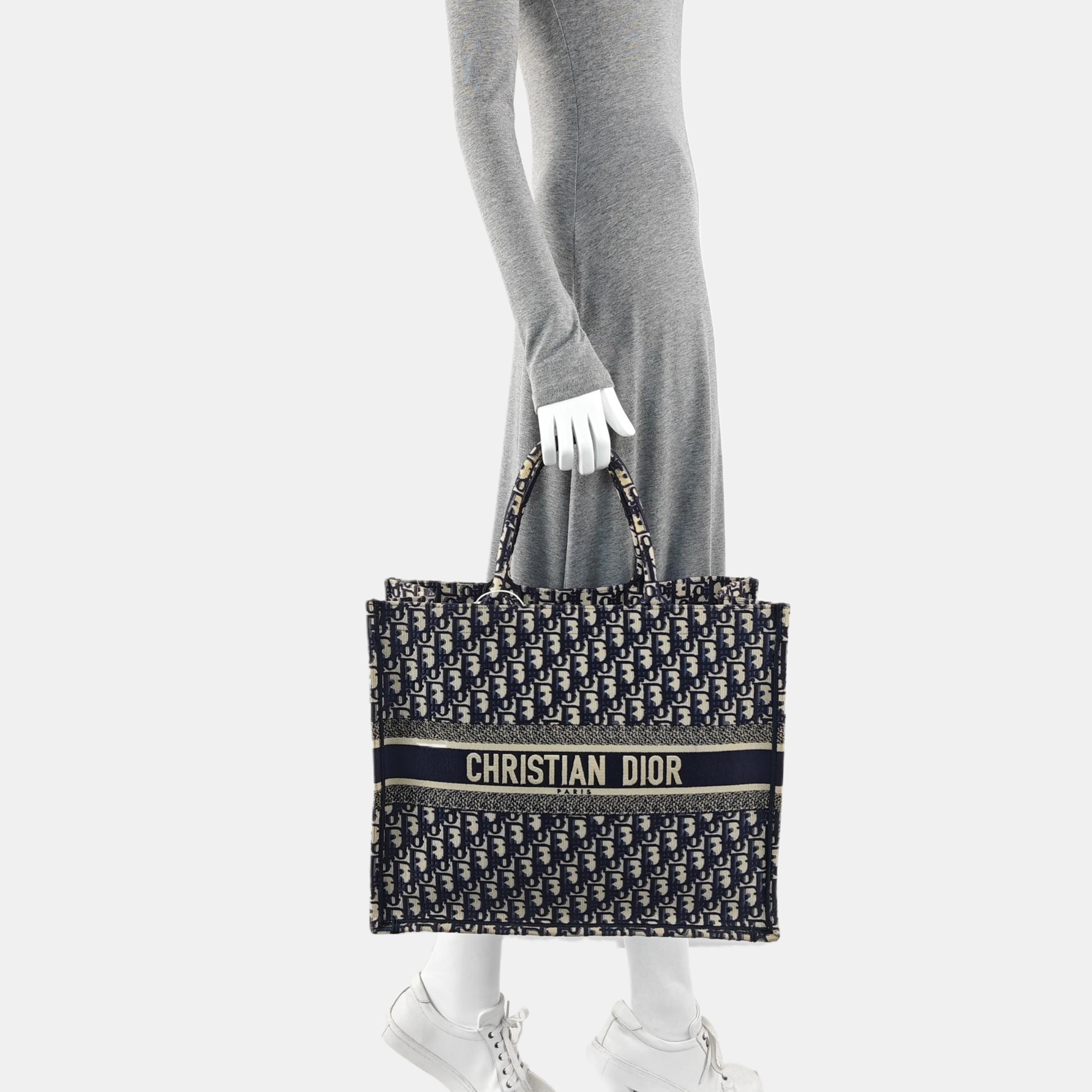 Book Tote Large Oblique Canvas Blue