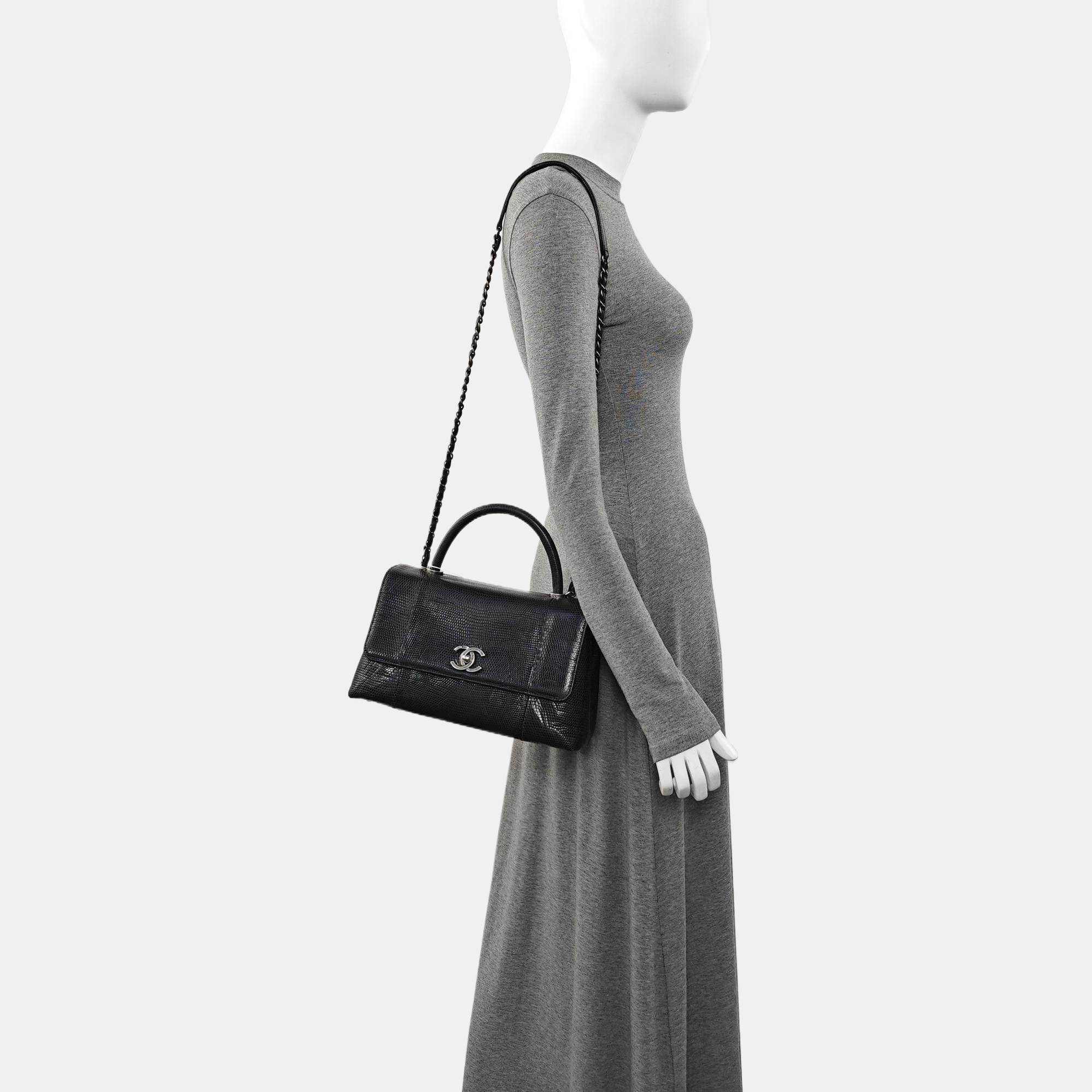 COCO HANDLE Medium Lizard Black
