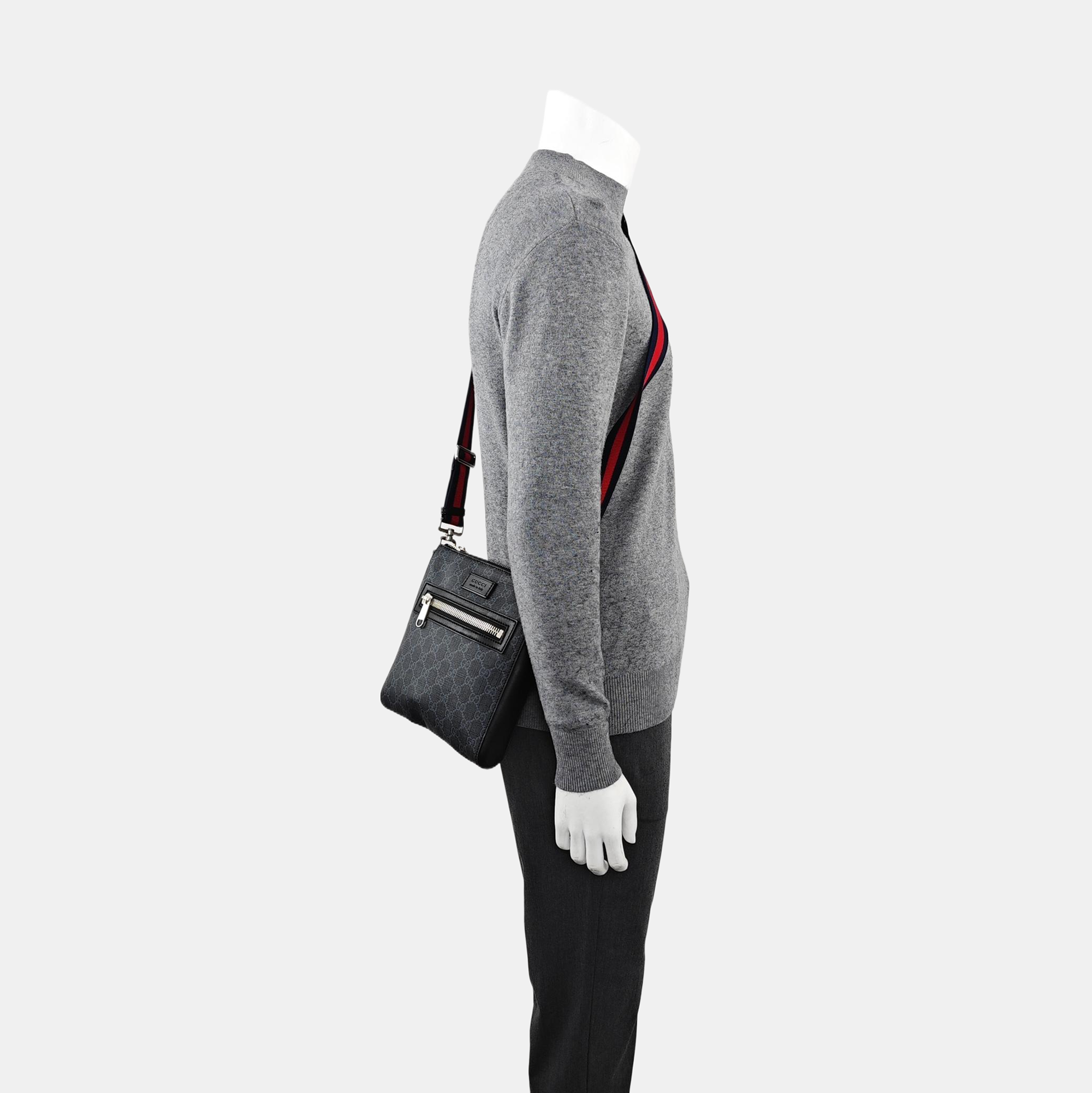 GG Imprime Small Monogram Coated Canvas Black