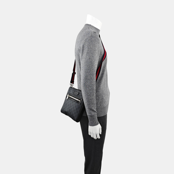 GG Imprime Small Monogram Coated Canvas Black