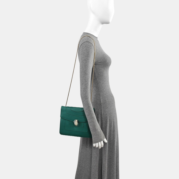 SERPENTI FOREVER Medium Calfskin Green