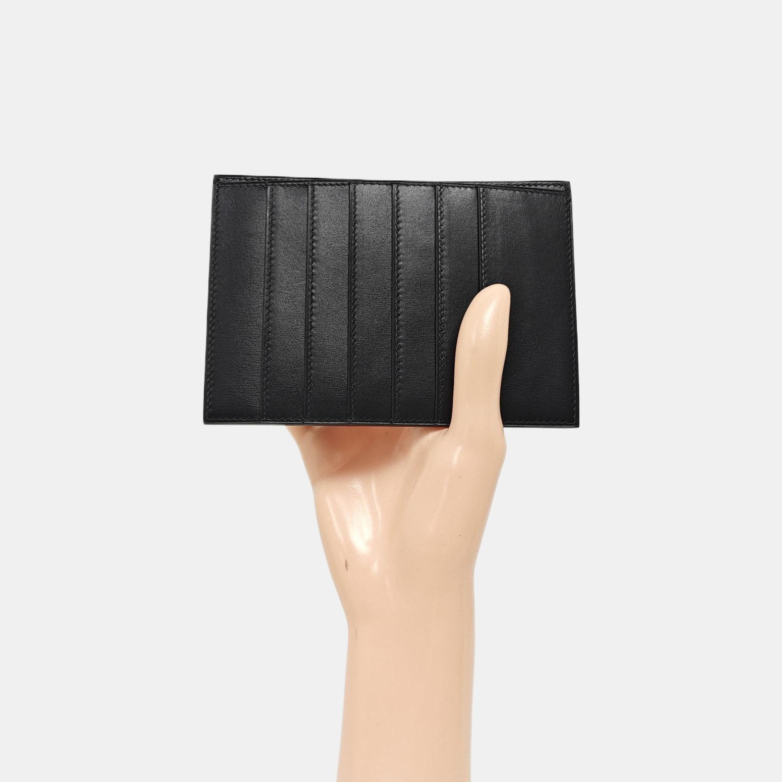 Box Calf Card Holder Black