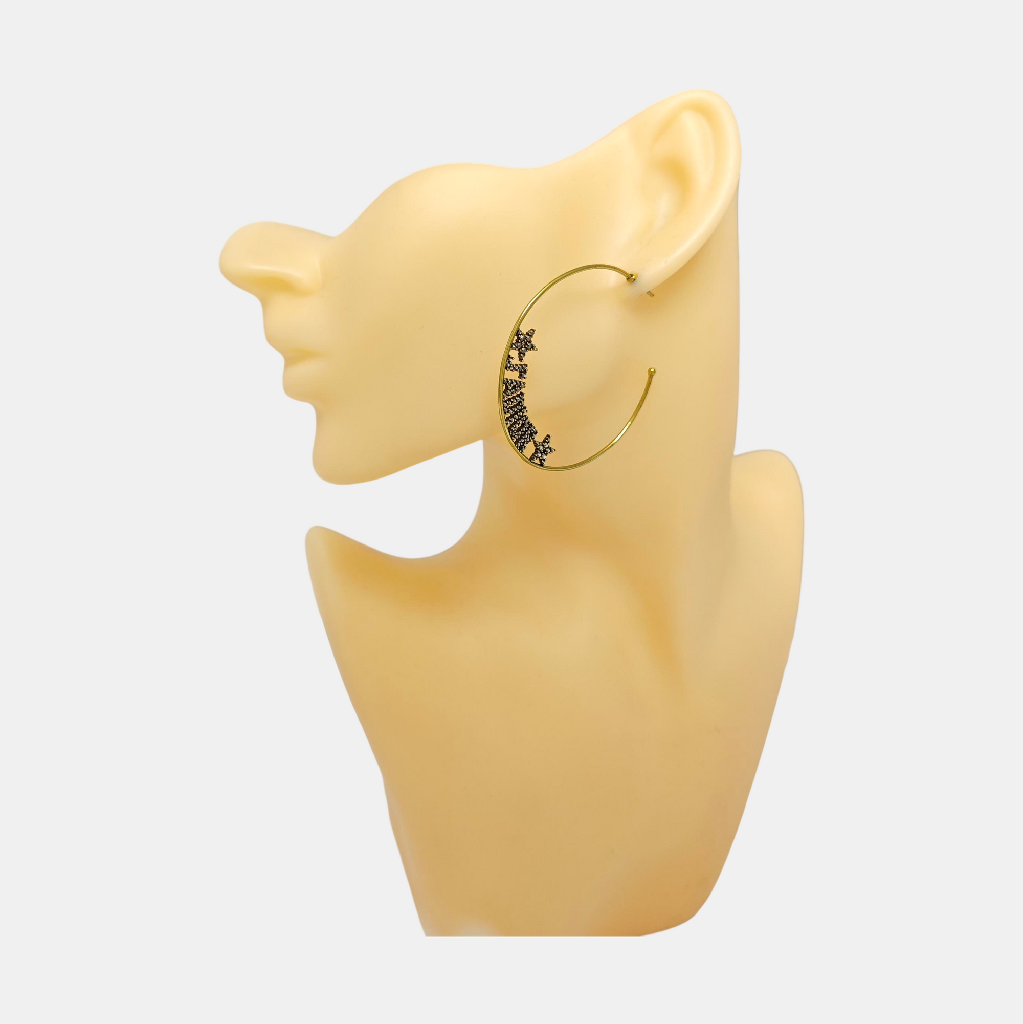 J'adior Metal Gold Stud Earrings