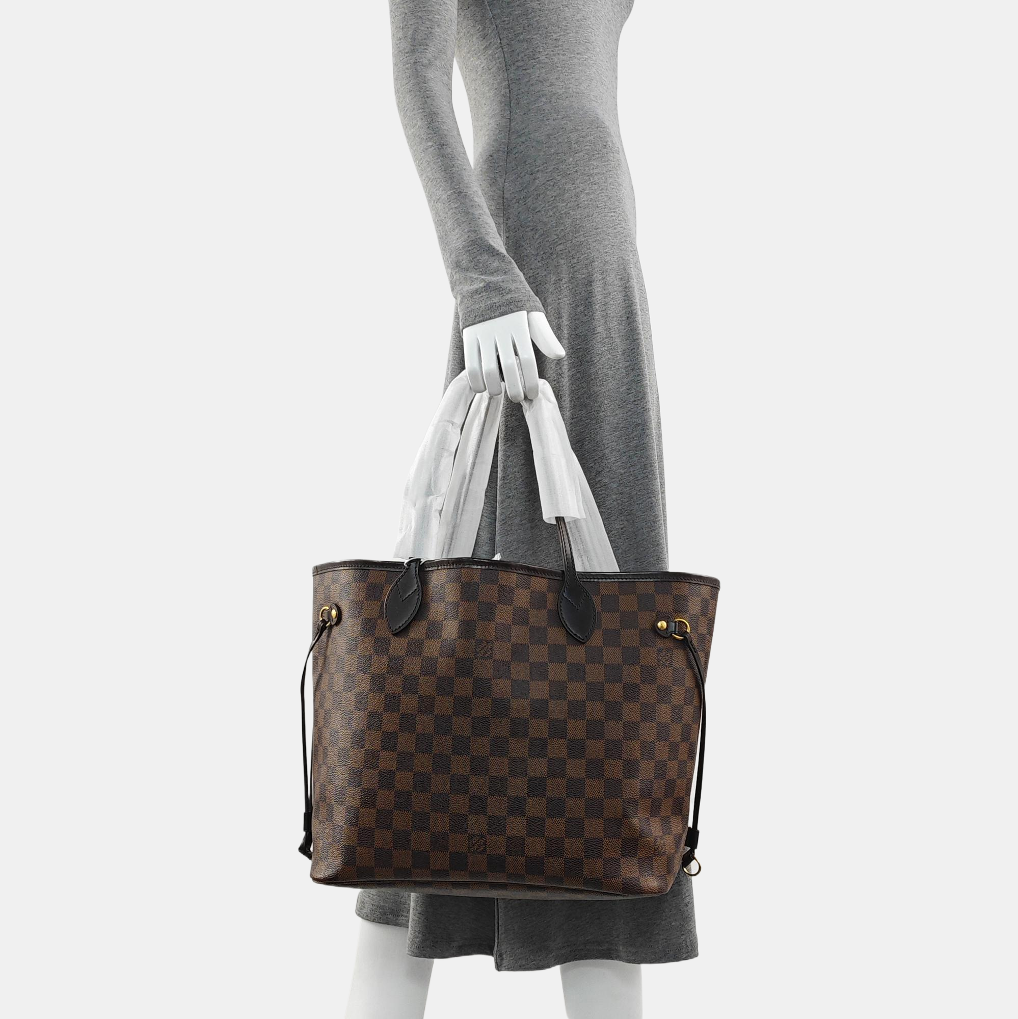 NEVERFULL MM Damier Ebene Coated Canvas Brown