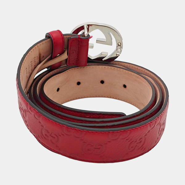 Leather Belt Red