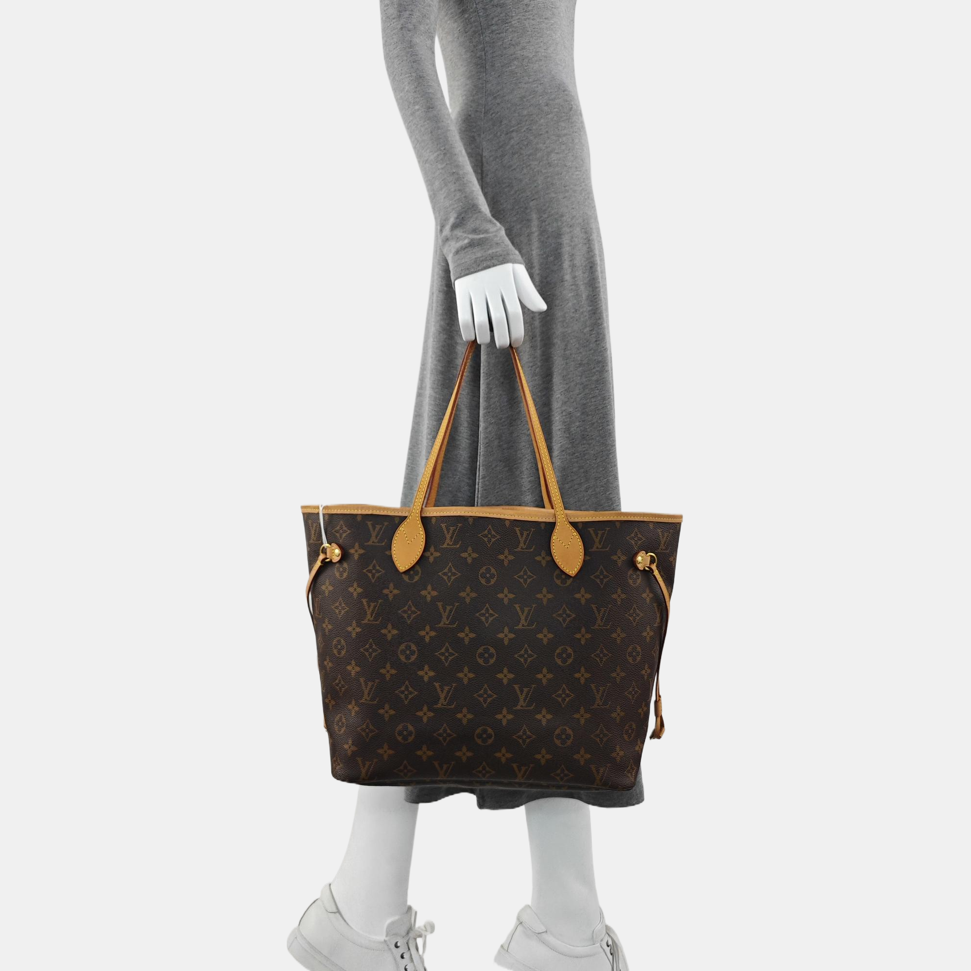 NEVERFULL MM Monogram Coated Canvas Brown