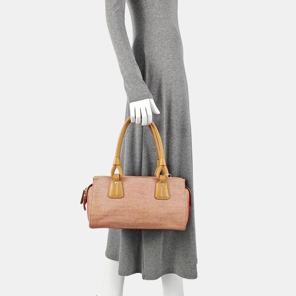 Canvas Top Handle Bag Red