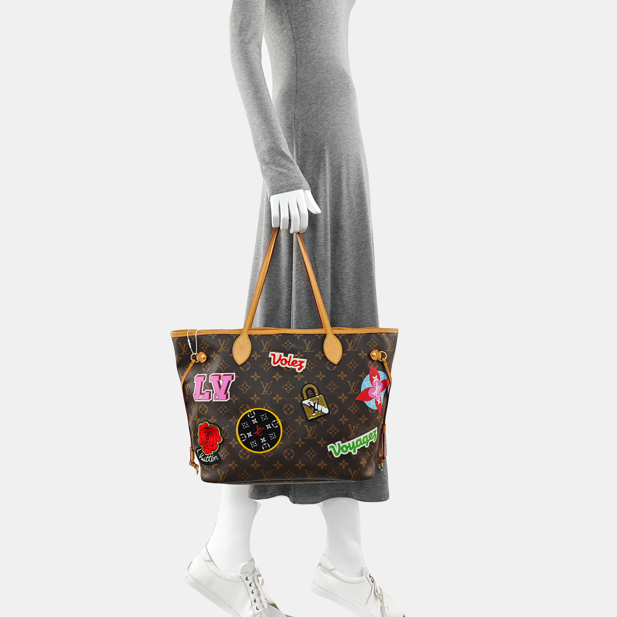 NEVERFULL MM Monogram Coated Canvas Brown