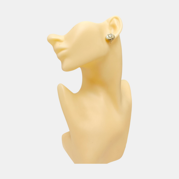 Metal Clear Stud Earrings