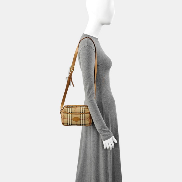 Coated Canvas Shoulder Bag Beige
