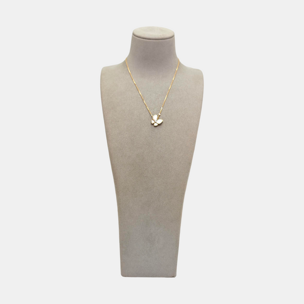 Two Butterfly 18k Rose Gold Necklace