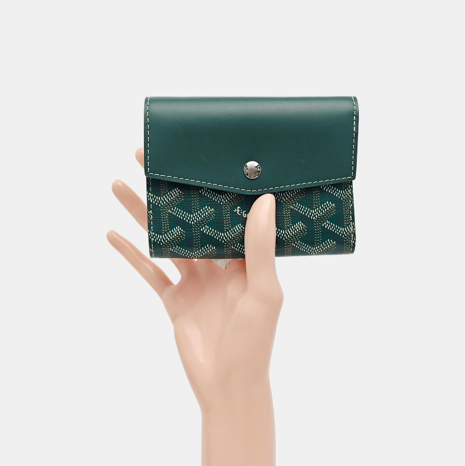 Saint-Marc Coated Canvas Green Wallet