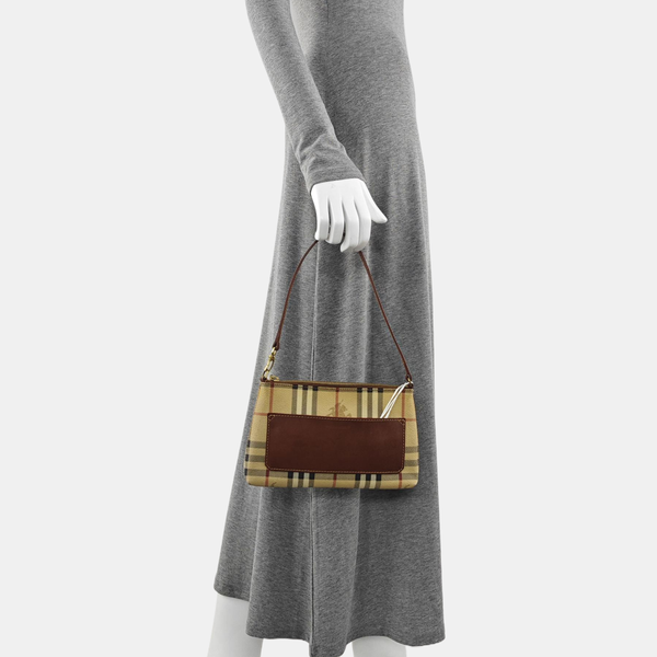 Coated Canvas Top Handle Bag Brown