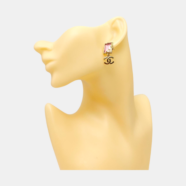 Metal Red Stud Earrings