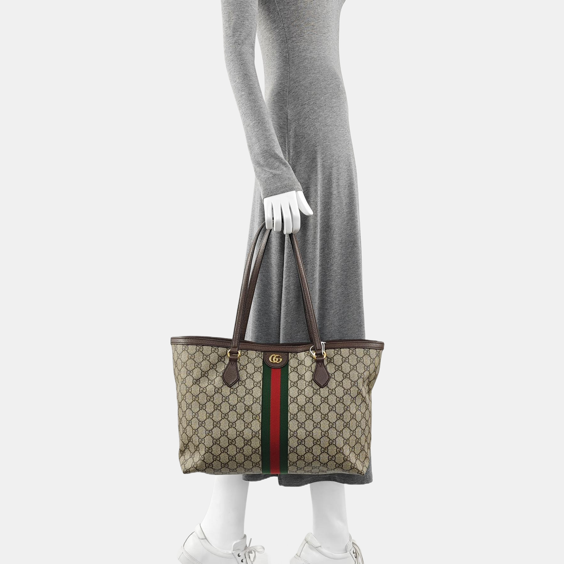 Monogram Coated Canvas Tote Bag Brown