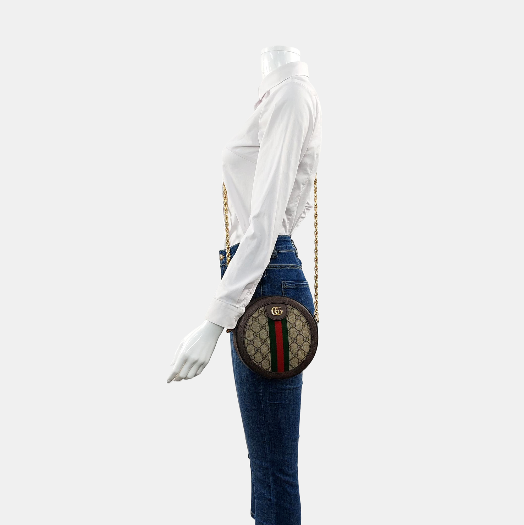 Ophidia Mini Monogram Coated Canvas Beige
