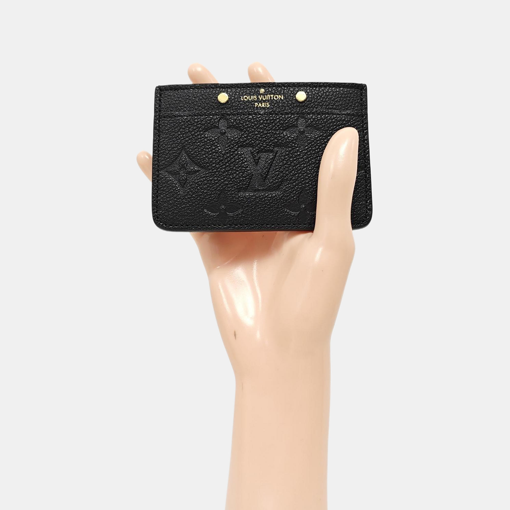 Monogram Calfskin Card Holder Black