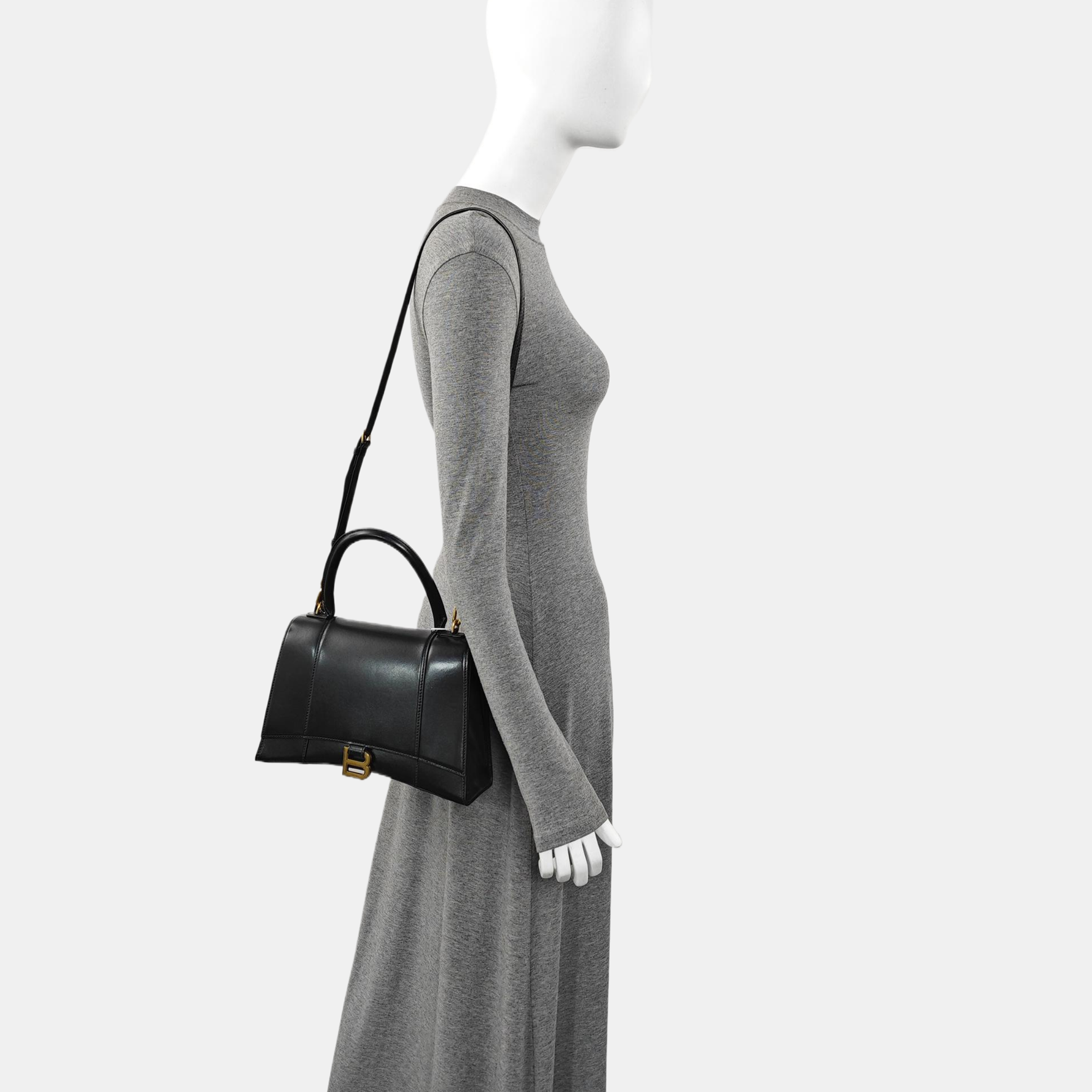 Hourglass Small Calfskin Black