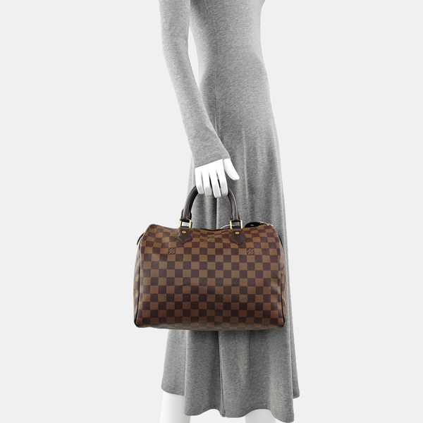SPEEDY 25 Damier Ebene Coated Canvas Brown