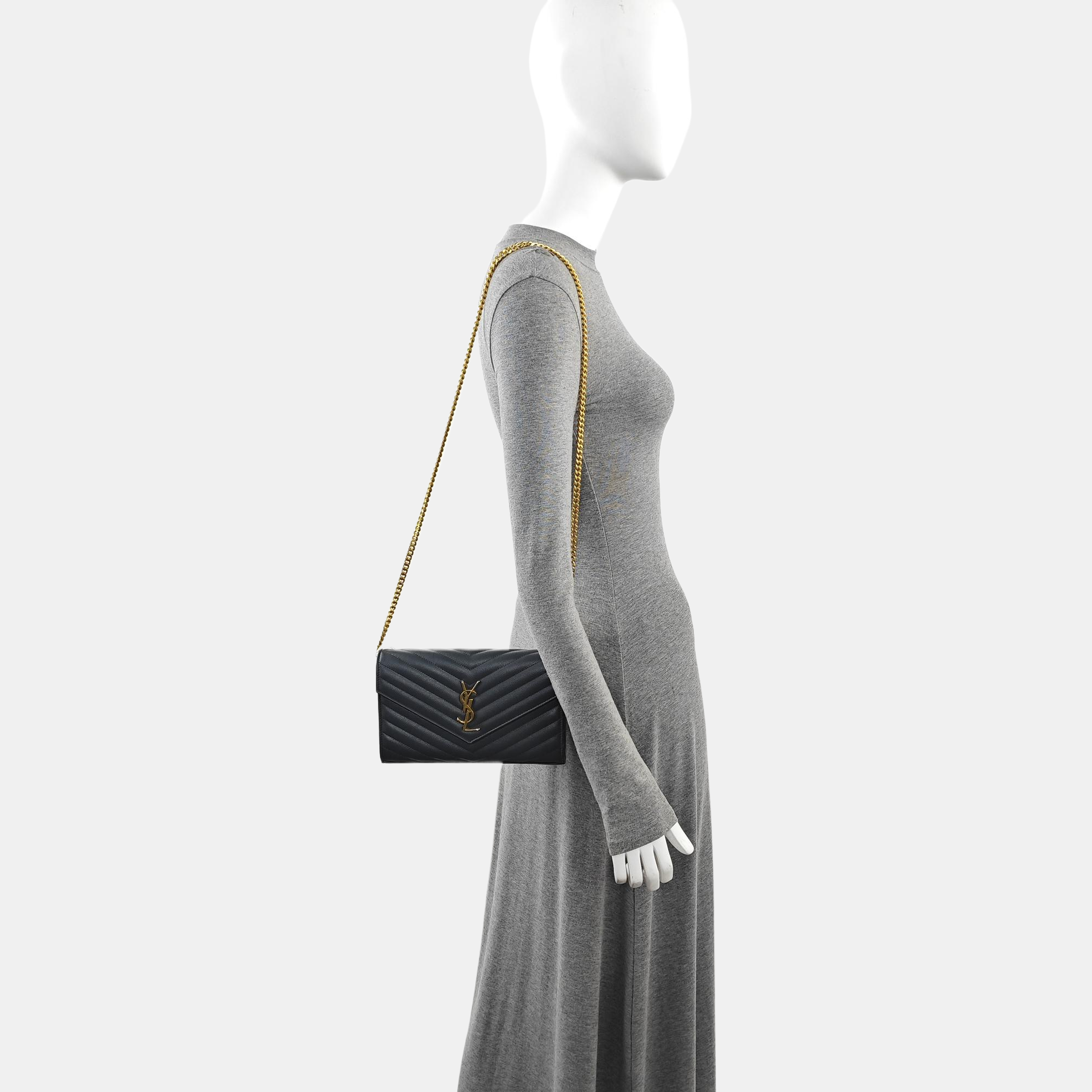 MONOGRAM Medium Chevron Calfskin Gray
