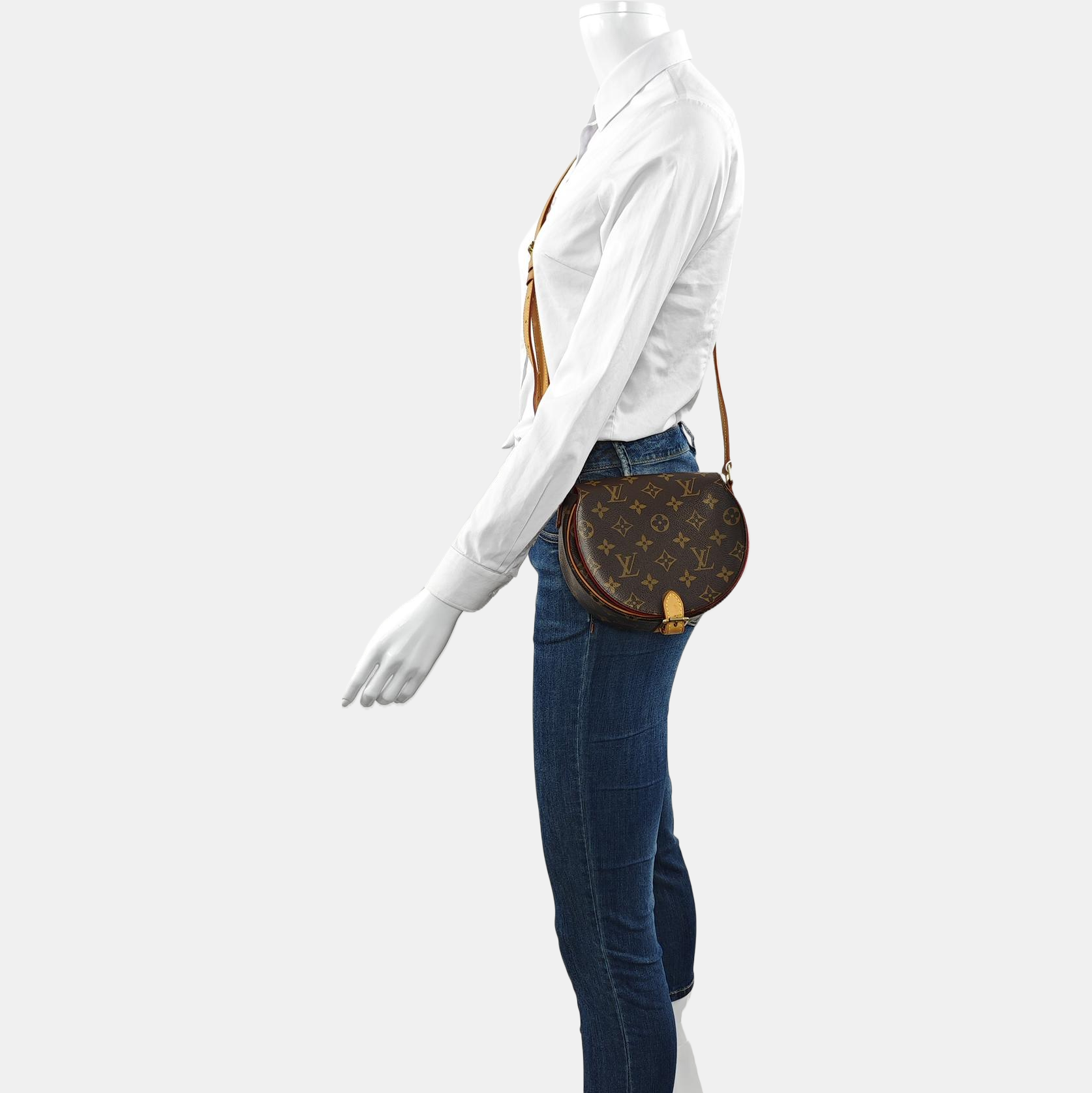 TAMBOURINE Monogram Coated Canvas Brown