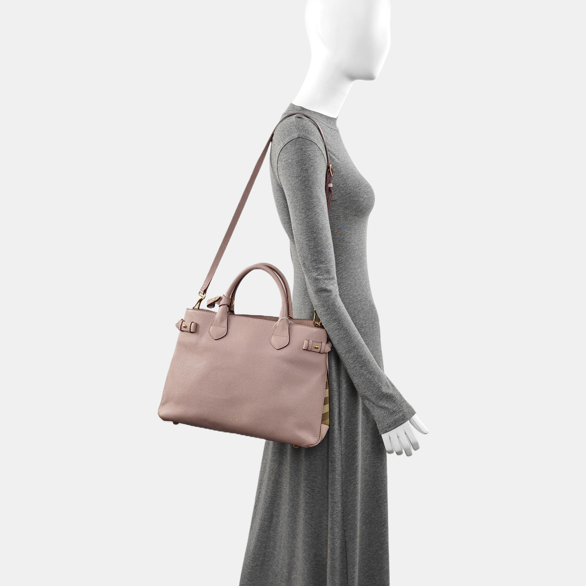 The Banner Medium Calfskin Pink