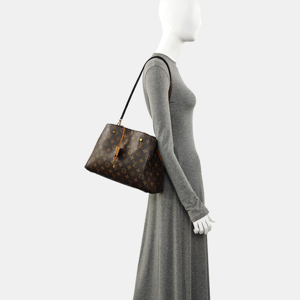MONTAIGNE MM Monogram Coated Canvas Brown