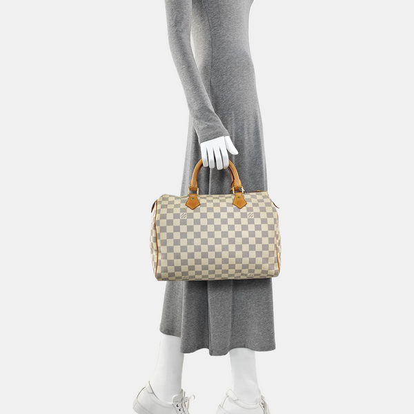 SPEEDY 30 Damier Azur Coated Canvas White