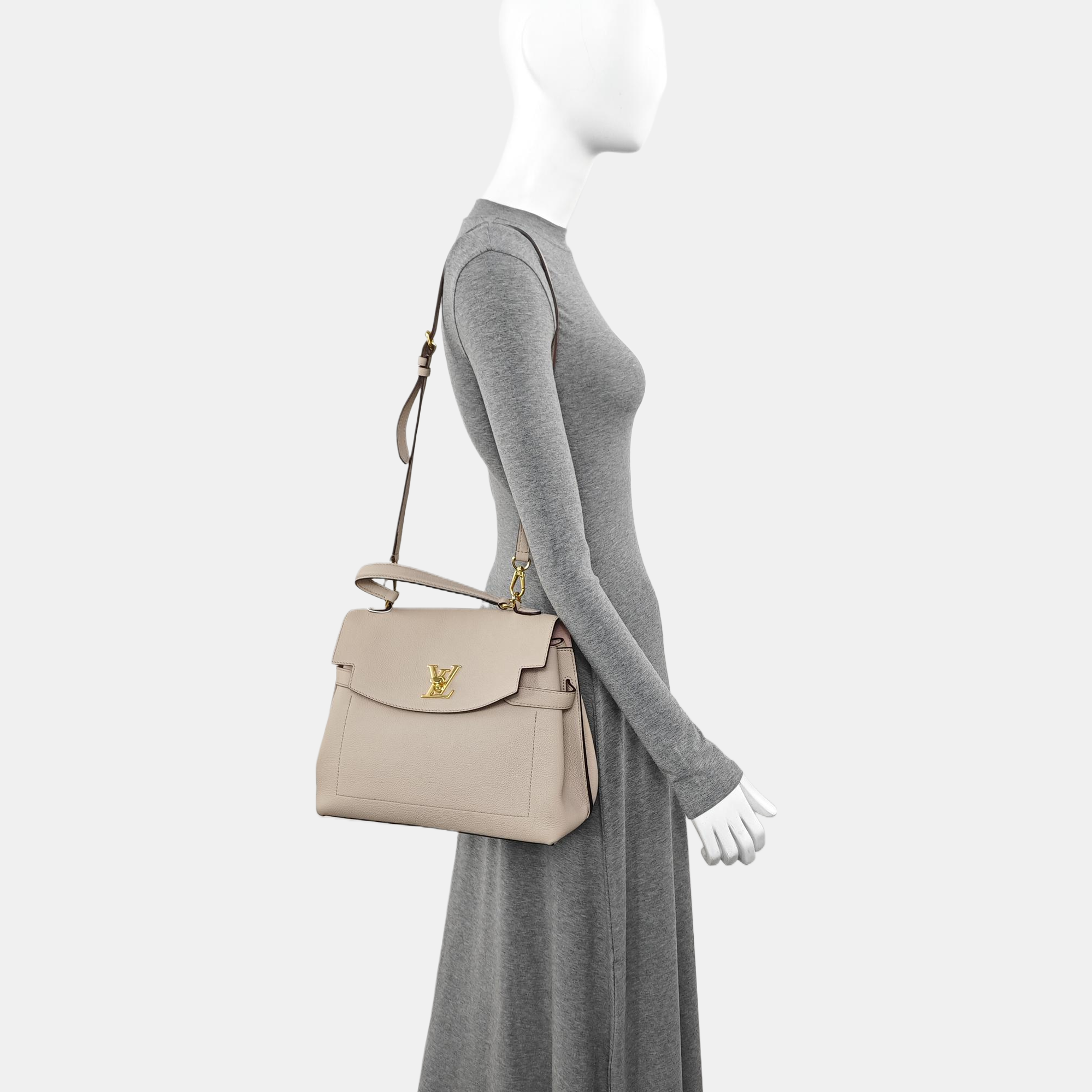 Calfskin Shoulder Bag Beige