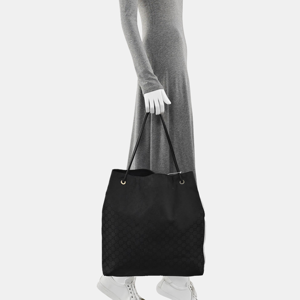 Monogram Canvas Tote Bag Black