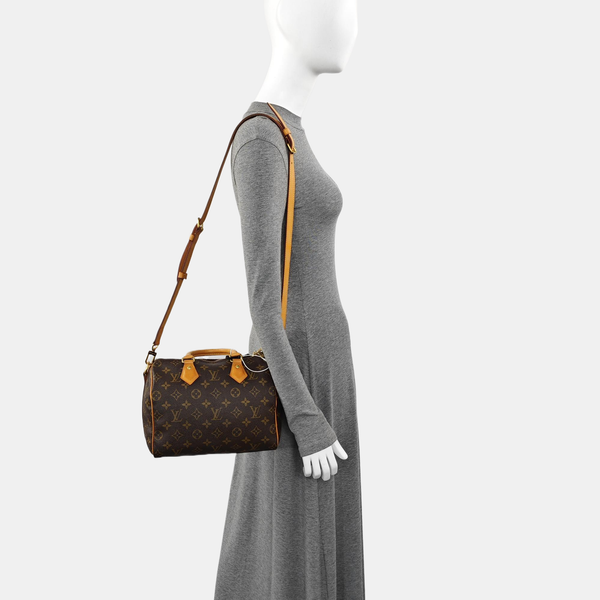 SPEEDY 25 Monogram Coated Canvas Brown