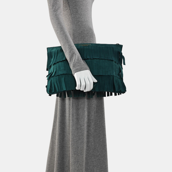 Suede Clutch Green