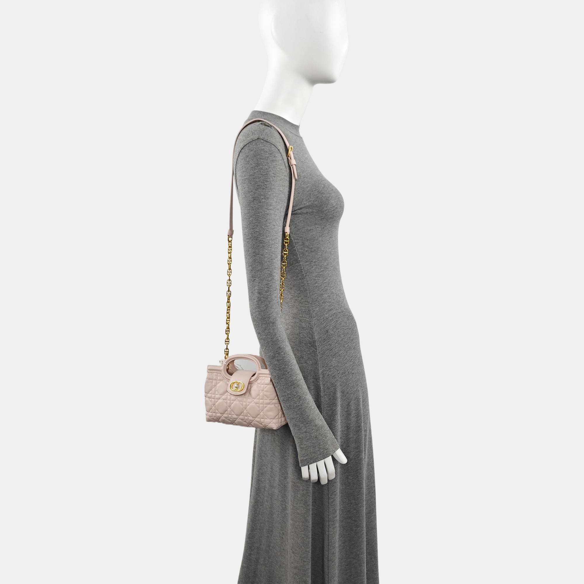 Jolie Top Handle Mini Cannage Lambskin Pink