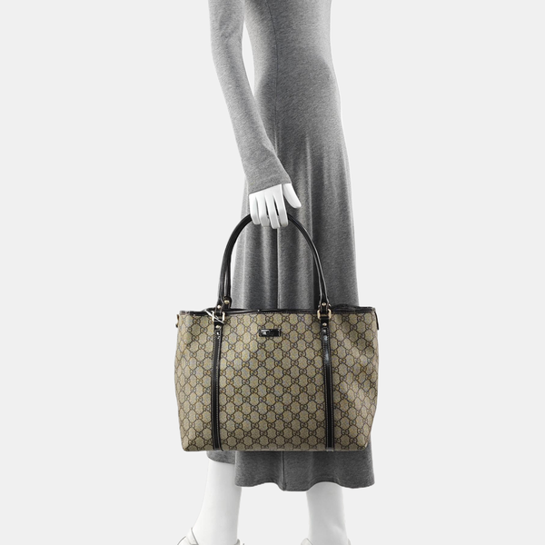 Joy Medium Monogram Coated Canvas Beige