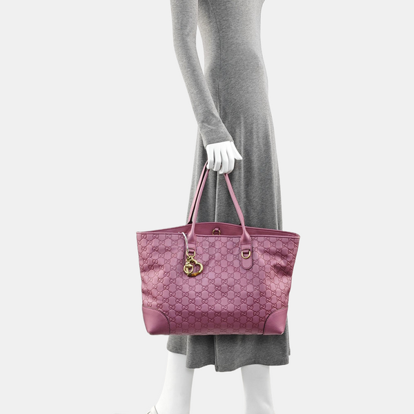 Monogram Calfskin Tote Bag Pink