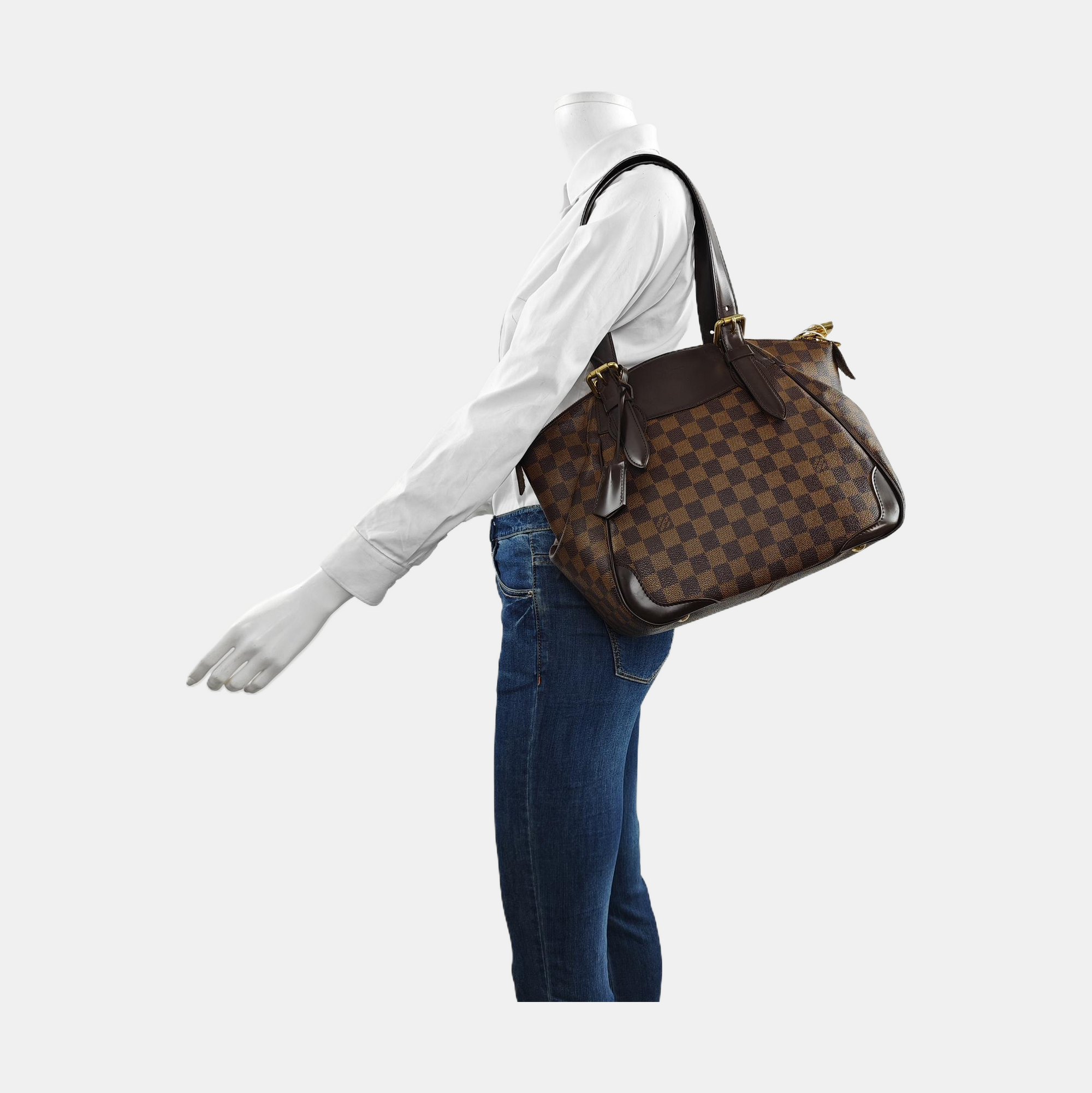 VERONA MM Damier Ebene Coated Canvas Brown