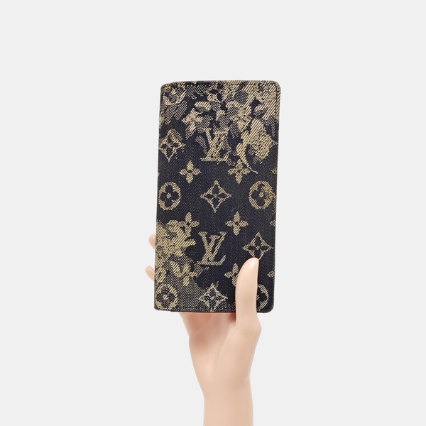 BRAZZA Monogram Denim Blue Wallet