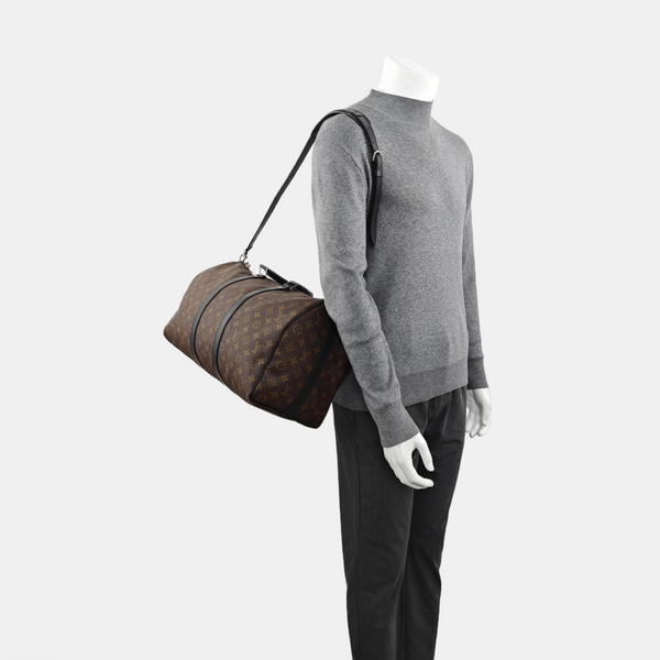KEEPALL Monogram Coated Canvas Brown