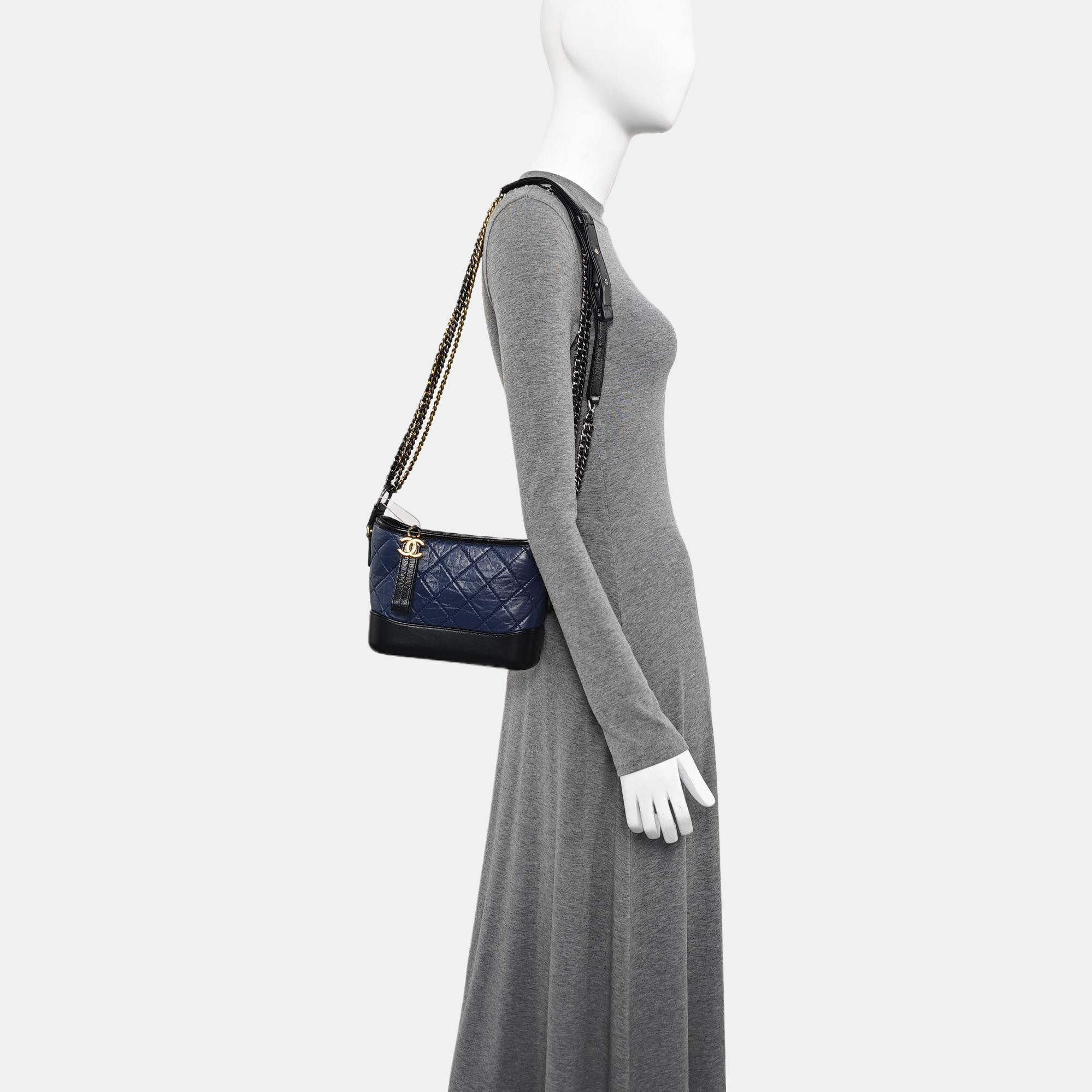 GABRIELLE Small Quilted Calfskin Blue