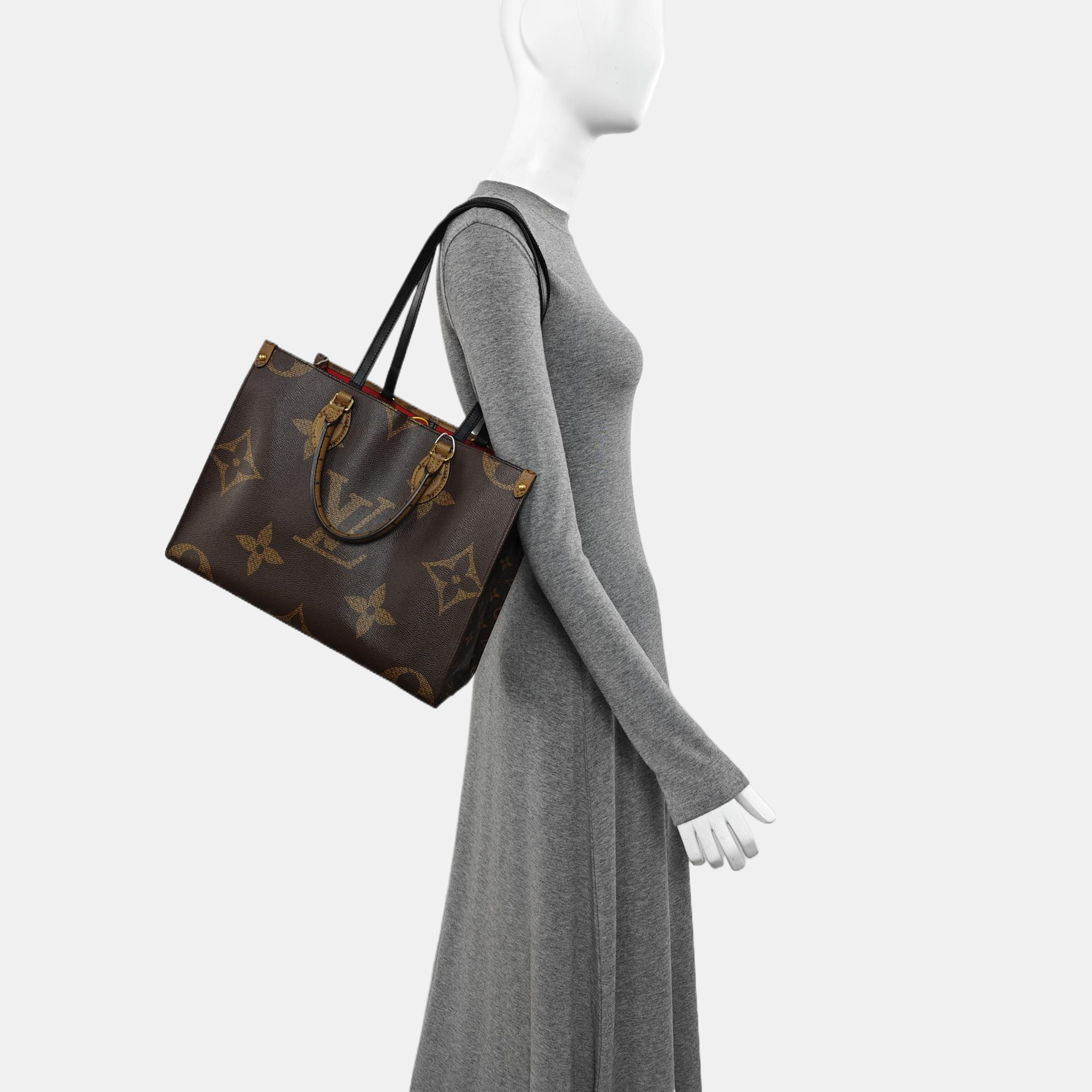 ONTHEGO MM Monogram Coated Canvas Brown