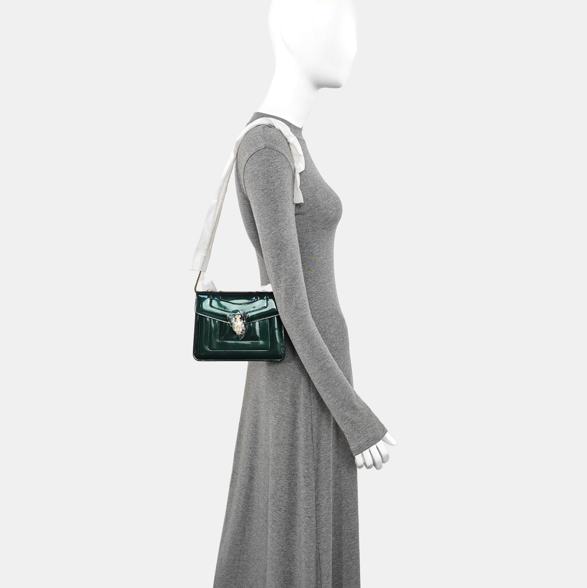 SERPENTI FOREVER Small Patent Leather Green