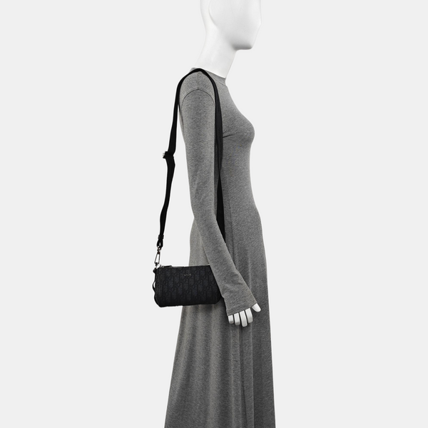 Oblique Canvas Shoulder Bag Black