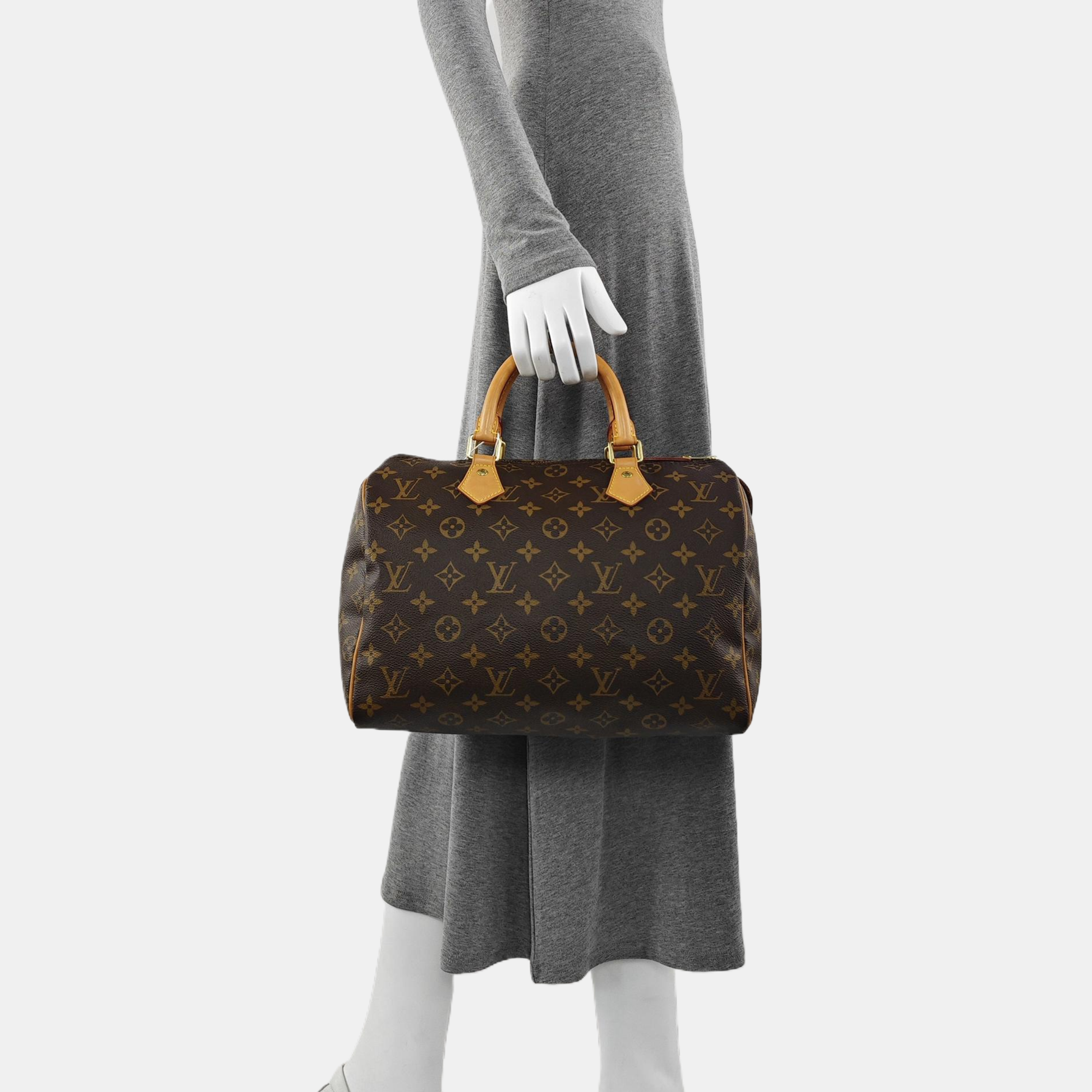 SPEEDY 30 Monogram Coated Canvas Brown