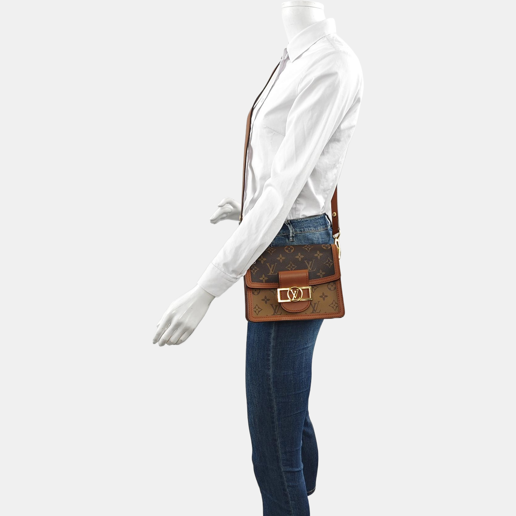 DAUPHINE Mini Monogram Coated Canvas Brown