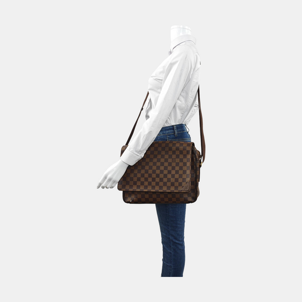 SHELTON MM Damier Ebene Coated Canvas Brown