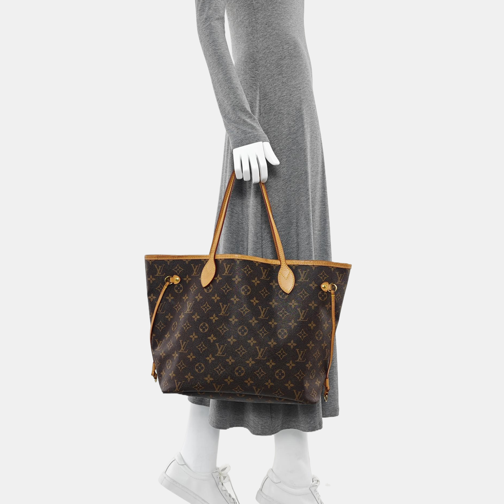 NEVERFULL MM Monogram Coated Canvas Brown