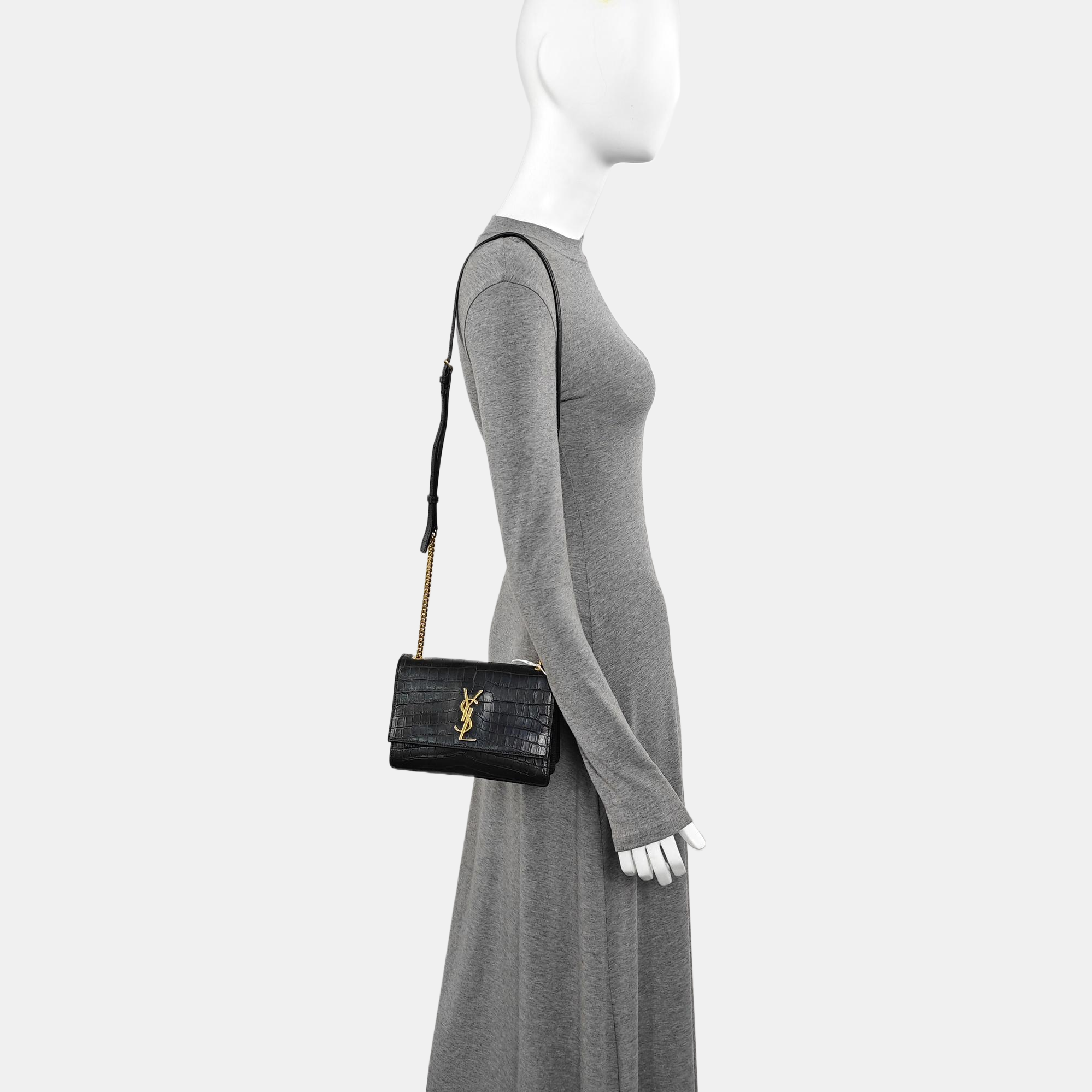 SUNSET Small Calfskin Black