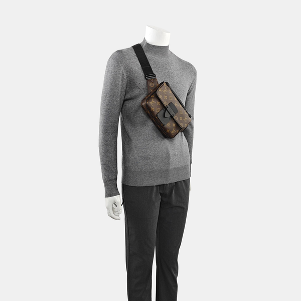 S LOCK Monogram Coated Canvas Brown