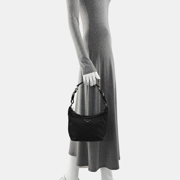 Nylon Top Handle Bag Black